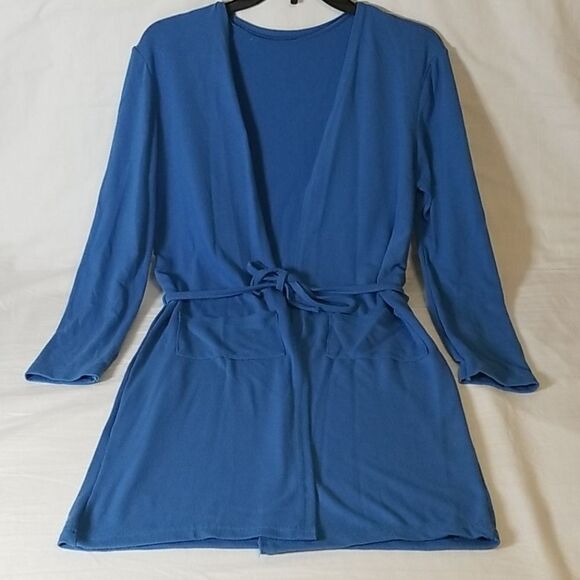 Cornflower‎ Blue Double Pocket Bathrobe - Picture 1 of 8